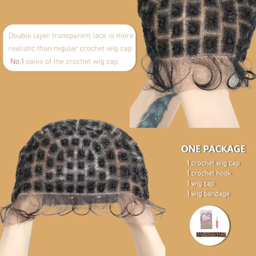 Double Full Lace Crochet Wig Caps With Natural Knots And Baby Hair Easy For Wig Making, Breathable Lace Braided Cap For Crochet Braids, Glueless Hair Net With Bang(125 Knots) - Image 2