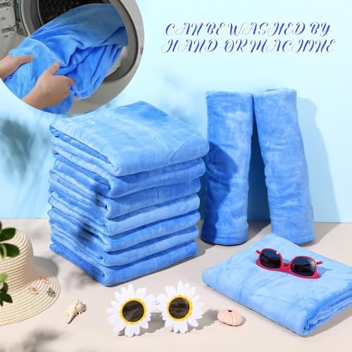SmoothNovelty 16 Pack Microfiber Bath Towels Bulk, Simple, Royal Blue - Image 4