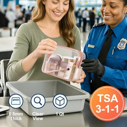 PACKISM TSA Approved Toiletry Bag - Clear Makeup Bag Travel, 4 Medium White - Image 2