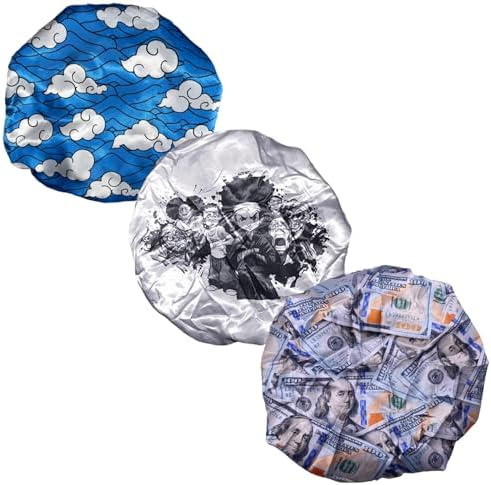 3 PCS Satin Bonnet Set for Women & Men, Silky Sleep Caps for Hair Protection, Adjustable Elastic Bonnet (A11) by CrownLimitedSupply