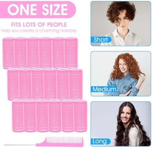 18pcs Self Grip Small Hair Rollers with Rat Tail Comb Plastic Hair Rollers Small Heatless Roller Hair Curlers for Pro Salon Hairdressing and DIY Hairstyles (0.98 X 2.44 Inch) - Image 7