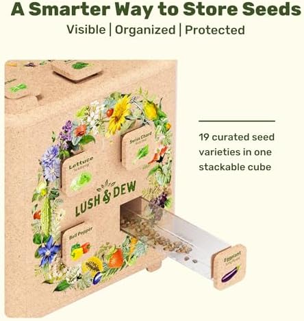 LUSH&DEW SeedStack Starter Pair, Gardening Gifts, 38 Type Veggie Herb Seeds - Image 3