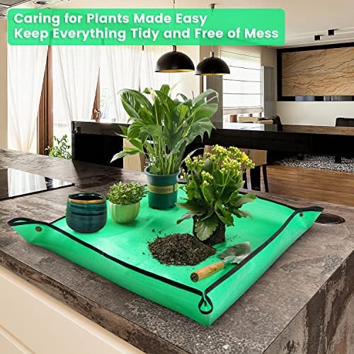 2 Pcs 26.8" x 26.8" Potting Mat for Indoor Plants Transplanting Control Mess Square Repotting Mat Gardening Gifts - Image 3