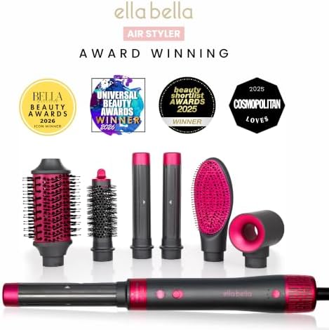 ELLA BELLA® 6 in 1 Professional Hot Air Styler & Straightener, Fast Drying - Image 3