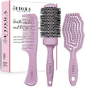 Fiora Naturals Hair Brush Set for Women, Detangler, Round Brush and Comb by FioraNaturals