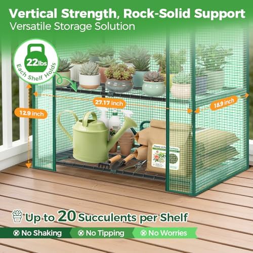 Ohuhu Mini Greenhouse for Indoor Outdoor - Adjustable 4-Tier Rack Portable - Image 5
