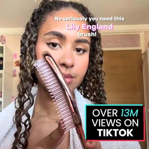 Lily England Pink Hair Brush for Women Detangling for Curly Wet & Dry Hair - Image 4