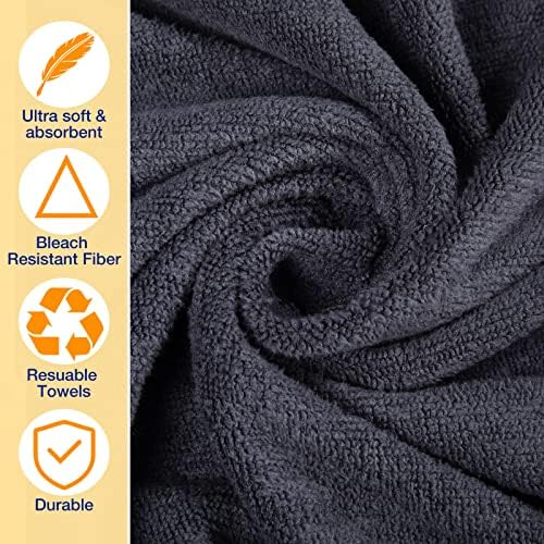 Newwiee 72 Pack Salon Towels Bleach Proof Hair Towel 18 x 30 Inch, Grey - Image 4