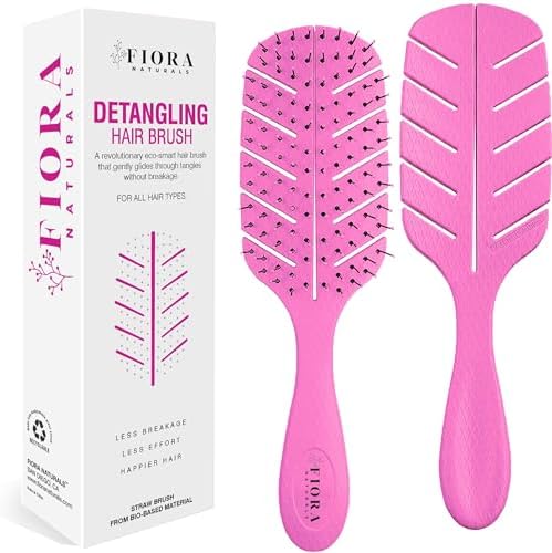 Fiora Naturals Detangler Brush for Wet and Dry Hair, Soft Detangling Brush by FioraNaturals