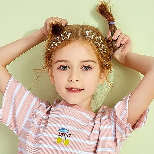 SAOROPEB Star Hair Clips 2000s Y2K Hair Accessories-30 PCS 1.57"-Silver - Image 6