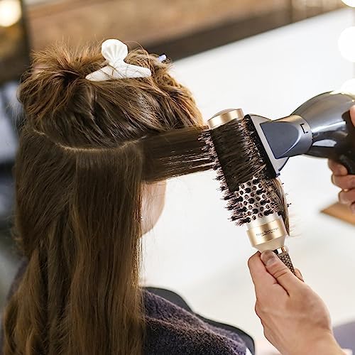 3 Pcs Boar Bristle Round Brush for Blow Drying, Nano Thermal Ceramic and Ionic Tech Hair Brush for Curling and Straightening - Large，Medium and Small Round Brushes - Image 6