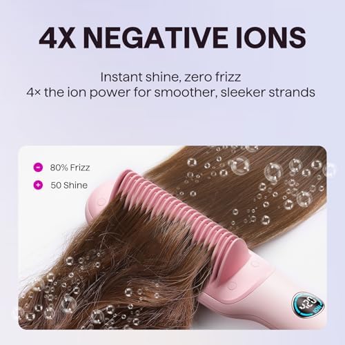 Wavytalk Hair Straightener Brush, Sleek Sweep Ionic Straightening Brush - Image 5