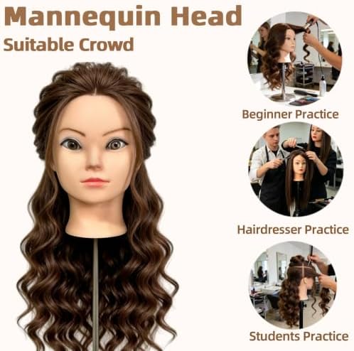 Multi-purpose Mannequin Head with Hair for Makeup and Hair Styling - Image 4