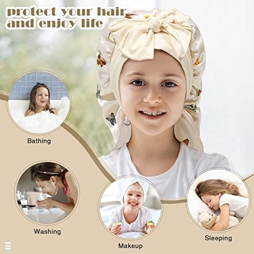 AWAYTR Kids Bonnets for Girls - Satin Long Hair Braid Bonnet for Sleeping - Image 5