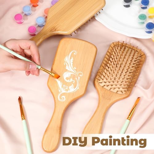 10 PCS Bamboo Hair Brush Bulk,Wooden Hairbrush Round-Tipped Bamboo Bristles - Image 3