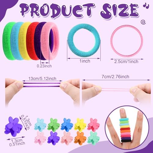 auroray 360PCS Soft Cotton Hair Ties for Toddlers & Baby - No Damage Elastics Seamless Ponytail Holders for Little Girls Daily Hair Accessories, Multicolor - Image 2