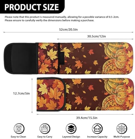 Thanksgiving Maple Leaf Pumpkin Curling Iron Holder Heat Resistant Neoprene Curling Iron Cover Bag with Pocket Curling Iron Organizers and Storage for Hair Straightener, Curling Iron, Flat Iron - Image 6