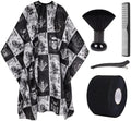 Waterproof Hair Cutting Cape for Men - Salon Cape with Neck Strip and Barber Brush - 5PCS Set (64" x 56") by AIHOPESTO