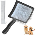 Long Pin Slicker Brush & Dog Comb Set for Doodles Grooming, Black by YOPETAYU%C2%AE