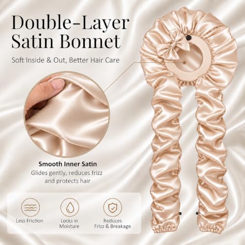 Bonnet for Braids Long Hair Double Layer Silk Satin Bonnet Bounce Curl Caps Women Sleeping Samurai Wrap Hair Hose Cap 2 in 1 - Image 3