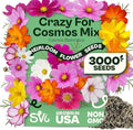 SVI 3000 Mix Crazy for Cosmos Seeds (Cosmos bipinnatus) – Cosmo Mix Wildflower Seed Packets – Easy Grow Annual, Bulk Flower Seeds for Outside Flower Garden, Containers, Flowers Beds by SVI