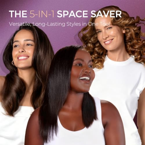 TYMO Flat Iron Hair Straightener Brush 2 in 1, 200M Ions Ceramic Hot Comb - Image 2
