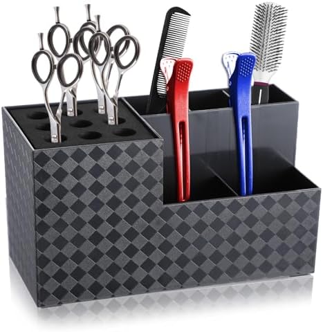 Hairdressing Scissors Holder, Barber Shop Organizer Stand, Tools Storage Box for Hairstyling Combs Clips Brushes, Salon Shears Block Rack - Image 6