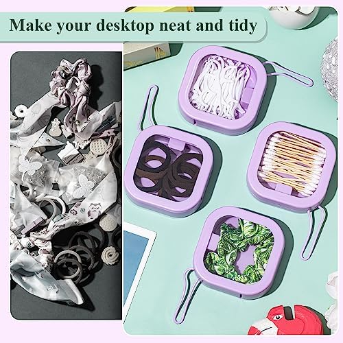 Kathfly 4 Pcs Hair Tie Organizer Travel, Stackable, Purple - Image 5