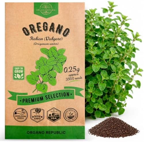 Oregano Seeds Pack 0.25 G - Over 3500 Non-GMO Heirloom Italian Vulgare Oregano Seeds for Planting by OrganoRepublic