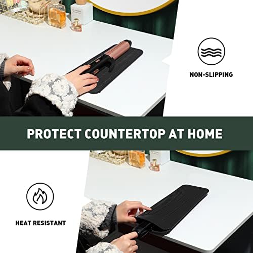 ZAXOP Resistant Silicone Mat Pouch for Flat Iron, Curling Iron,Hot Hair Tools (Black) - Image 6