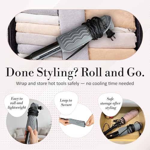 Large Vanity Mat, Heat Resistant Mat for Hair Tools, Vanity Décor, Gray - Image 5