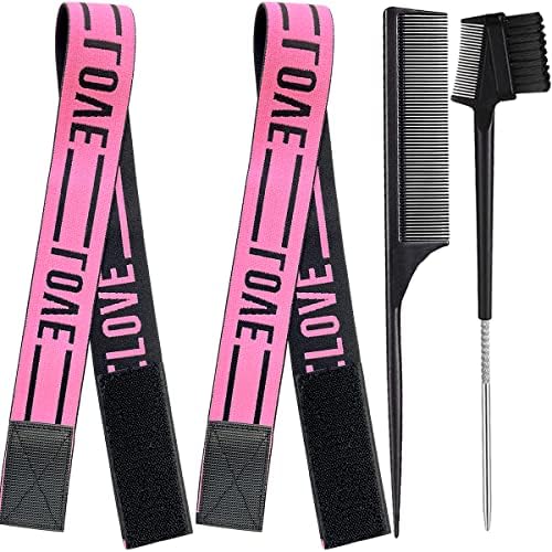Wig Bands For Keeping Wigs In Place, Lace Melting Band Elastic Bands for Wig Edges, 2 PCS, LovePink by XConstellation