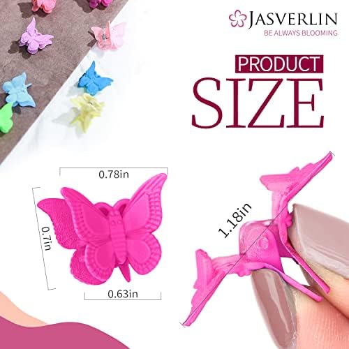JASVERLIN Butterfly Clips for Women, 90s Mini Cute Hair Clips 50 Pcs - Image 3