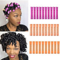 30Pcs Hair Perm Rods Set, 3 Sizes Plastic Hair Cold Wave Rods, Heatless Perming Rods Hair Curlers for Long Short Natural Hair DIY Hairdressing Styling Tools(Purple+Yellow+Orange) by meigick