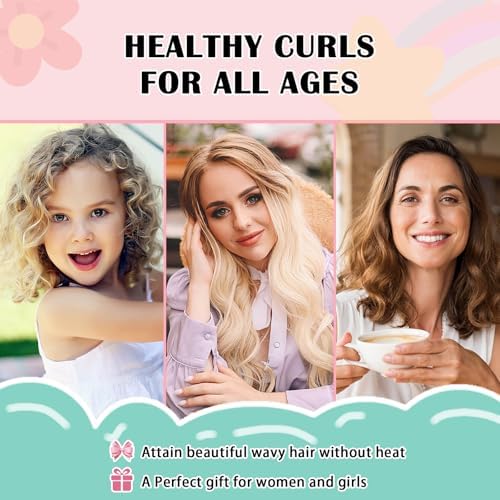 Gwabee Satin Heatless Curls Overnight Hair Curlers to Sleep In Hair Curler Rollers No Heat Hair Wrap for Curls Headband, 70" Satin Heatless Curling Rod Set for Women Long Waves Hair Volume -Black 9PCS - Image 4