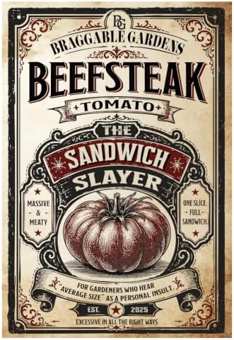 Beefsteak Tomato Seeds, 350 Heirloom Seeds | Full Sun, Large Meaty Slicing Tomatoes, for Sandwiches, Raised Beds & Outdoor Planting, Vegetable Garden - Image 2