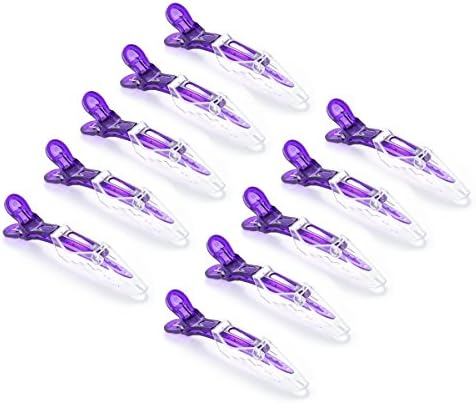10pcs/set Multicolor Croc Clips Transparent Plastic Hairdresser Clip Hair Styling Sectioning Barrettes Professional Non Slip Alligator Clip Salon DIY Accessories Hairpins (10pcs-Purple) - Image 3