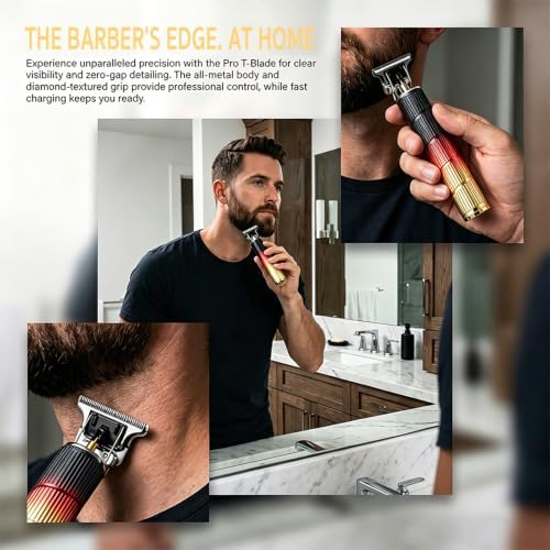 Hair Clippers for Men, Hair Clipper Trimmer with LED Display, Cordless Hair Clipper Shaver Beard Trimmer, Hair Cutting Set, Holiday Gift for Father's Day - Image 4