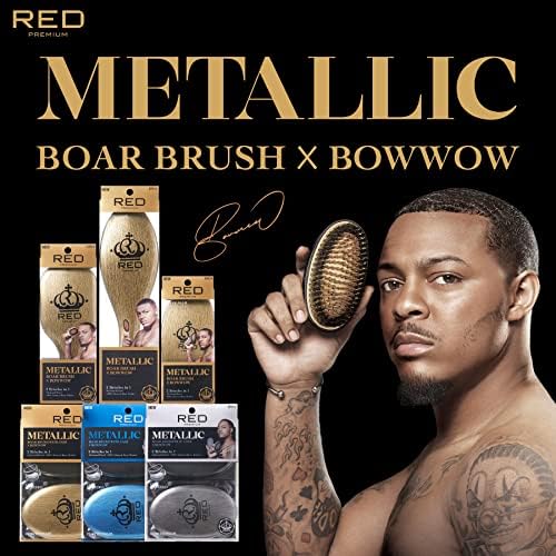 RED Premium Boar Bristles Pocket Wave Brush for Men - Medium Hard Curved Palm Brush - Image 7