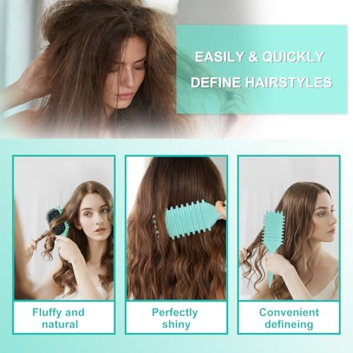 Curly Hair Brush, Curl Defining Brushes, Styling Brush for Curly Hair, Shaping and Defining Curls Brushes for Women (Green) - Image 4
