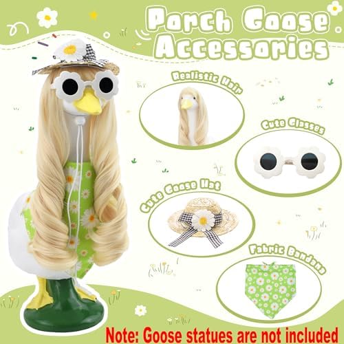 Daisy Porch Goose Outfit with Long Blonde Wig & Hat, 4-Piece - Image 5