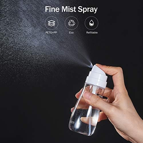 Yolaist Small Spray Bottle with Fine Mist, 2 Pack 3.4oz/100ml TSA Approved Travel Size, Refillable Empty Mister Spray Bottles for Hair, Face, Plants, Cleaning, Cosmetics & Essential Oils - Image 2