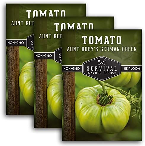 Aunt Ruby's German Green Tomato Seeds for Planting - 3 Packs by SurvivalGardenSeeds
