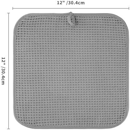 Microfiber Waffle Face Towels, 4 Pieces, Soft, Absorbent, Fast Drying, Lint Free 430 GSM (Gray) - Image 7