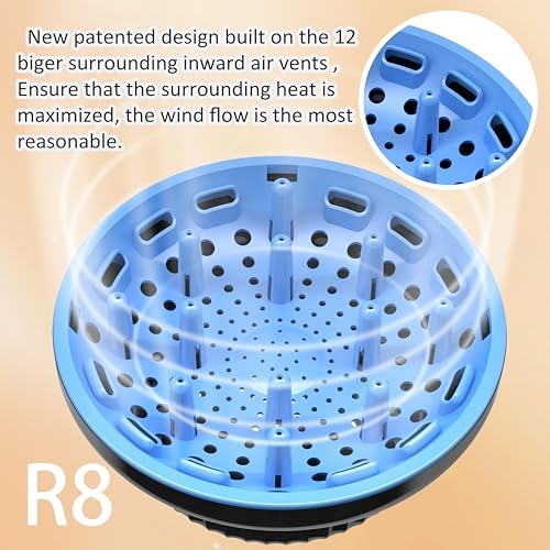 Universal Portable Blow Dryer Diffuser for Curly and Natural Wavy Hair, Hair Dryer Diffuser for Curly and Natural Wavy Hair (Black&Blue) - Image 2