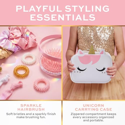 FAO Schwarz Unicorn Salon Girls Hair Accessories Set with Travel Case - Image 3
