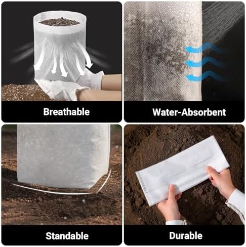 Fabric Grow Bags - 11.8x12.6 inches Breathable Seed Starter Plant Grow Bags for Seedling Pots, Nursery Pots for Plants, 100pcs - Image 4