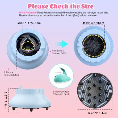 Universal Hair Diffuser Attachment for 1.4"-3.1" Blow Dryer Nozzles - Image 6