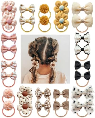 Cherssy Baby Girl Hair Ties with Flowers, 28pcs Toddler Hair Bow Ties by CherssyBows