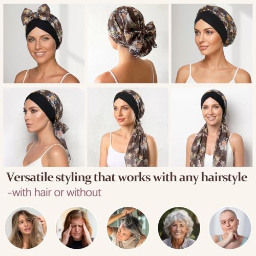 Ababalaya Satin Lined Head Wrap Chemo Headwear for Women - Image 6